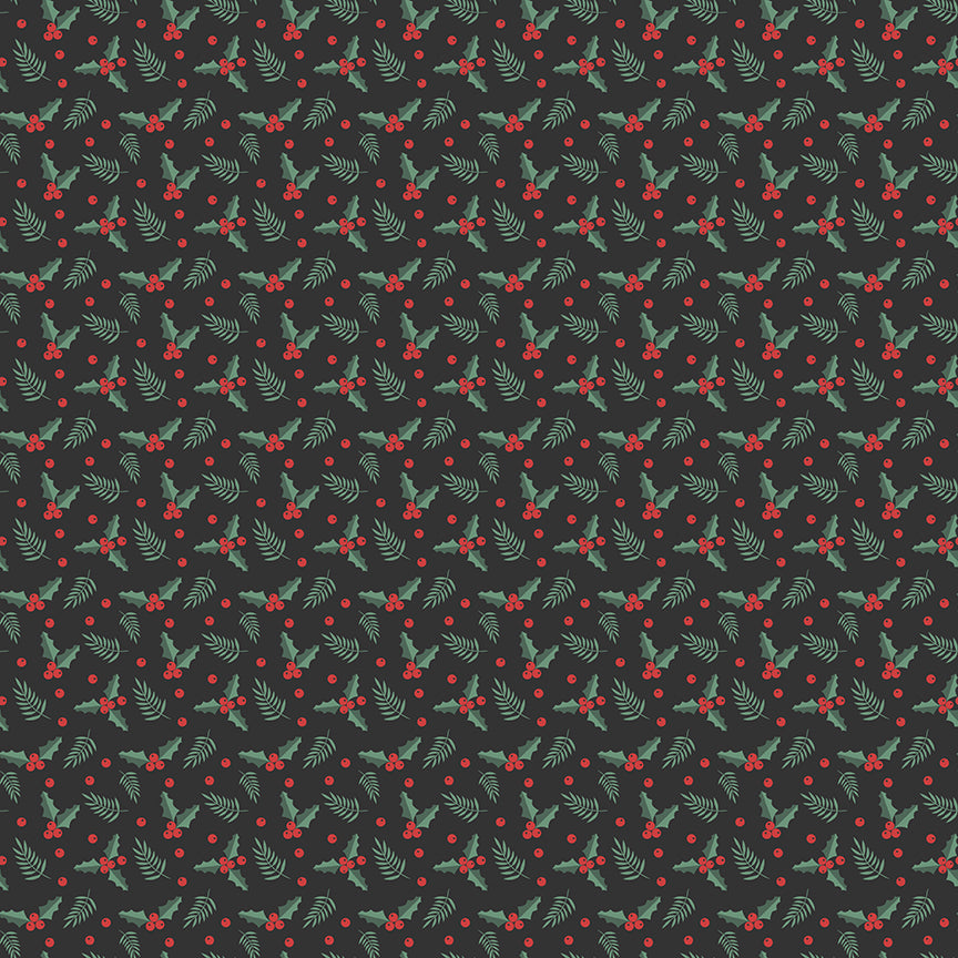 Evergreen Wishes / Holly Berries in Black