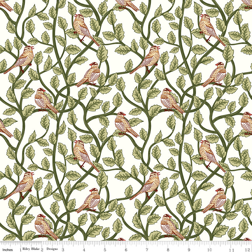 Tangled Garden / Birds in Cream