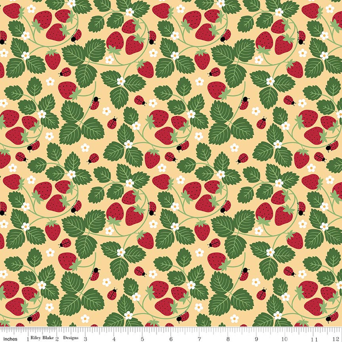 Little Ladybug / Strawberries in Yellow