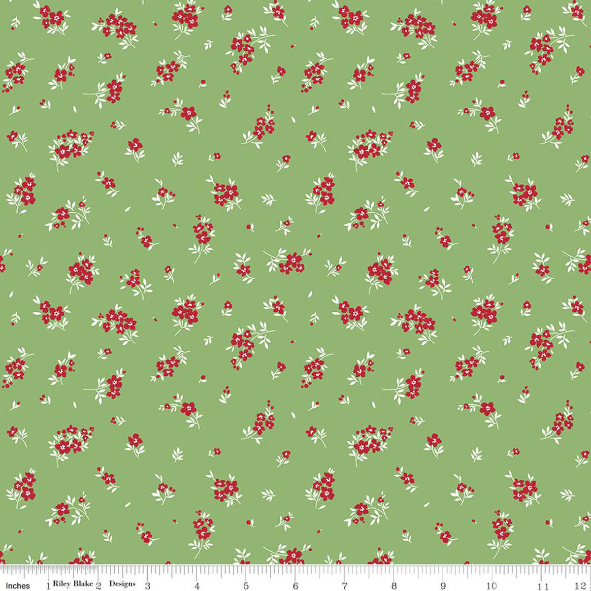 Little Ladybug / Mini Flowers in Green