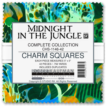 Midnight in the Jungle Charm Squares
