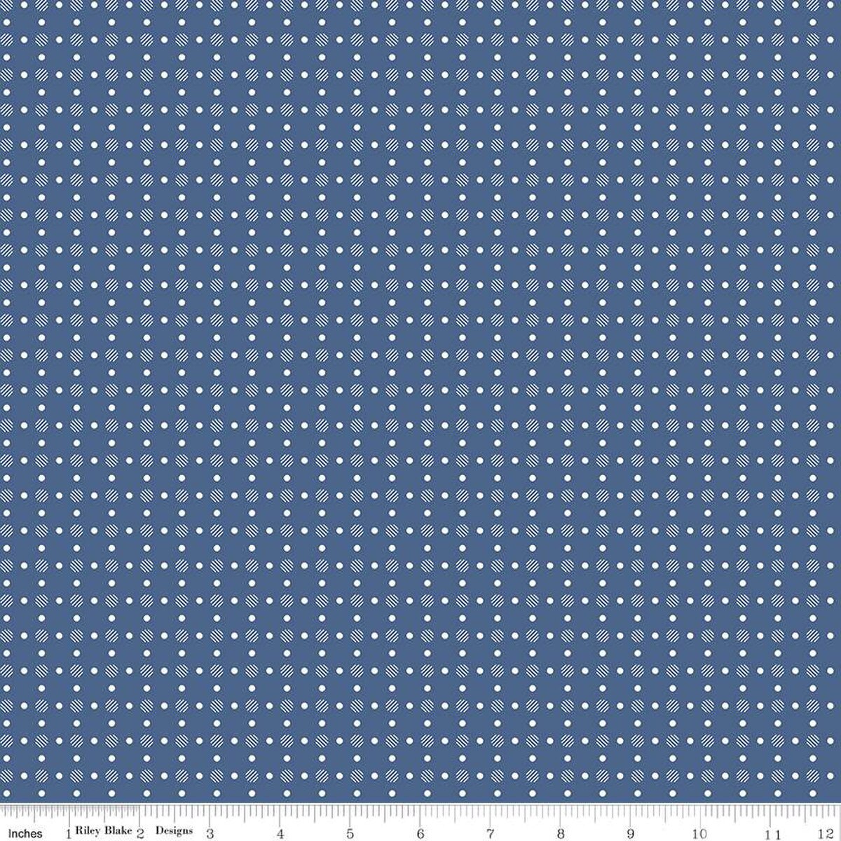 Lori Holt Bee Basics / Polka Dot in Denim