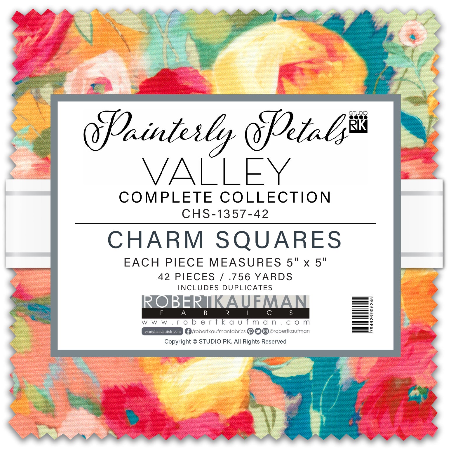Painterly Petals: Valley 5" Squares