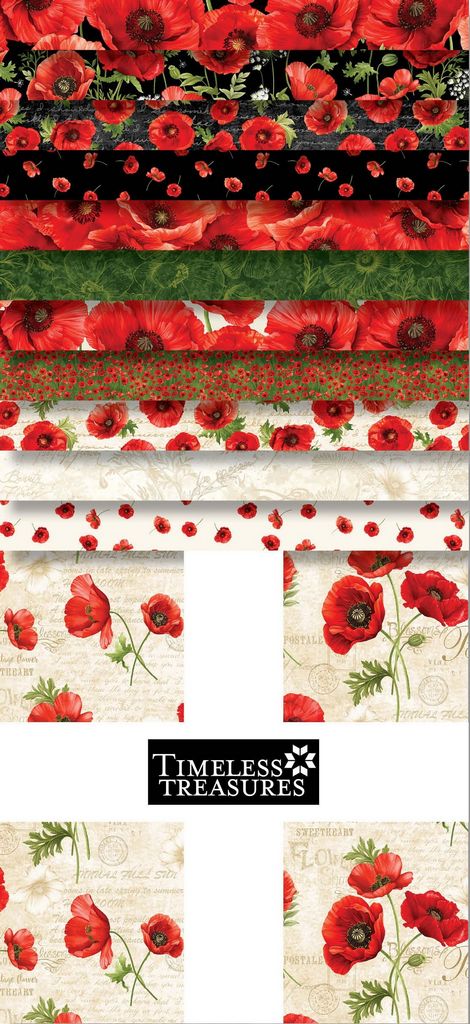 Poppy Passion 10" Squares
