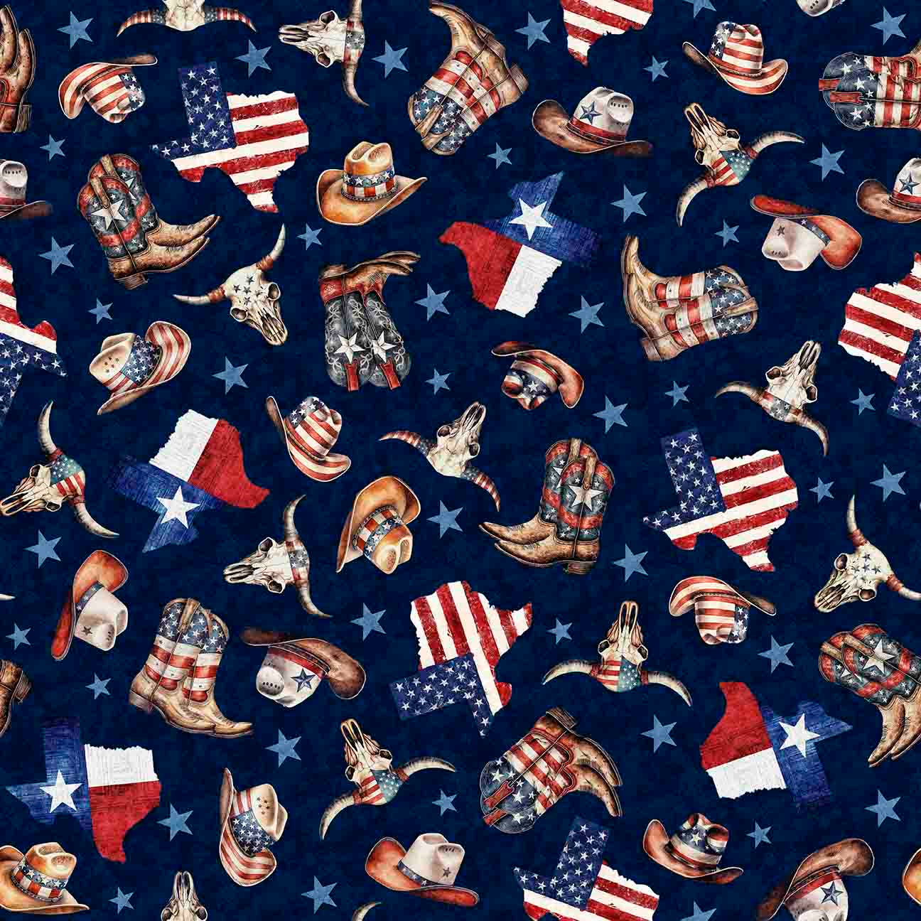 All Texas Shop Hop / Patriotic Texas Icons in Navy (Pre-Order)