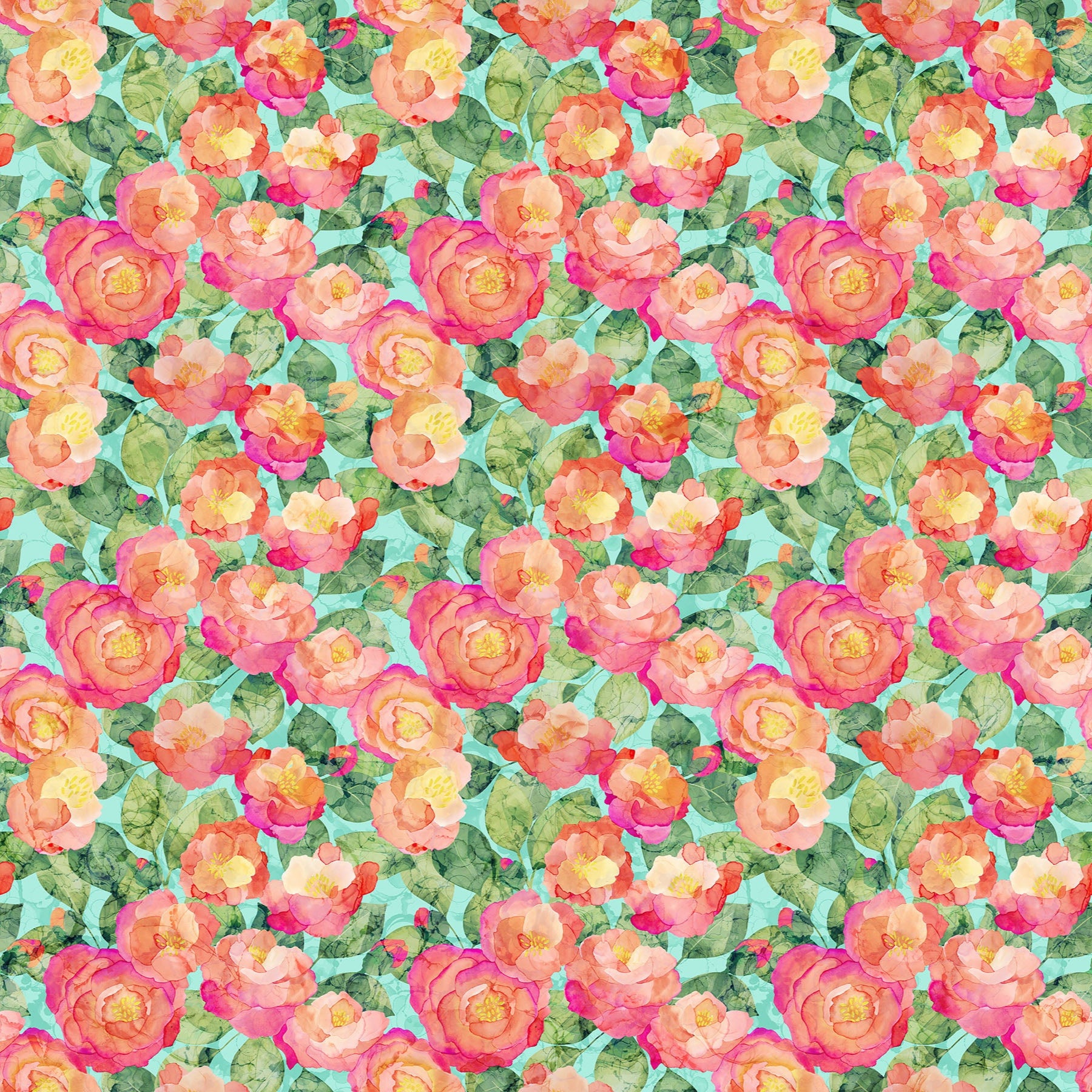 Veranda / Packed Floral in Turquoise