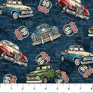 Historic Route 66 / Car & Truck Toss in Navy