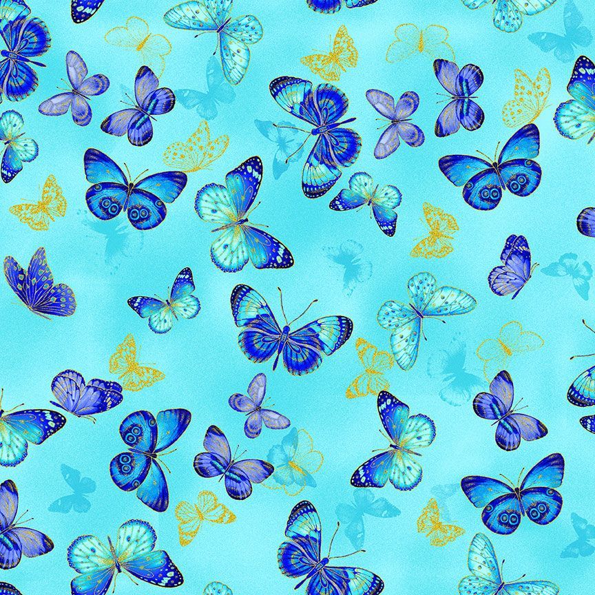 Escapade / Flying Butterflies in Aqua