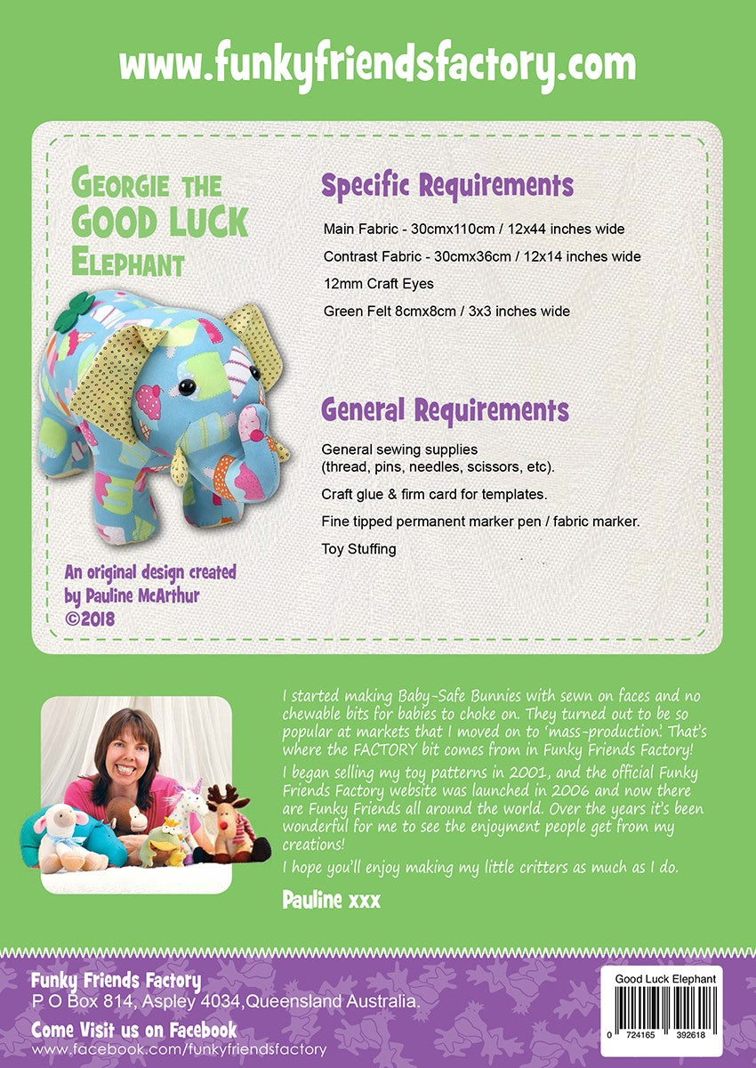 Georgie The Good Luck Elephant Pattern