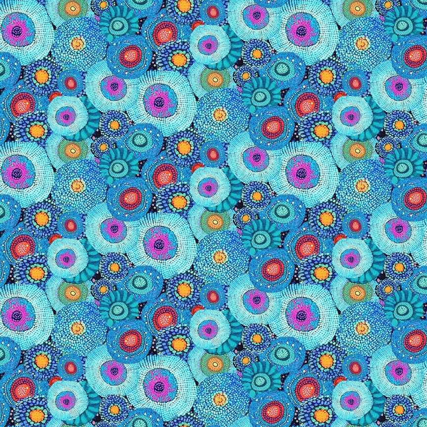 Jubilant / Abstract Floral in Blue