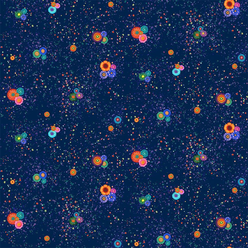 Jubilant / Small Bright Floral in Indigo