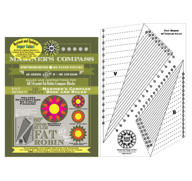 Fat Robin 16-Point Mariner's Compass Book & Ruler Combo