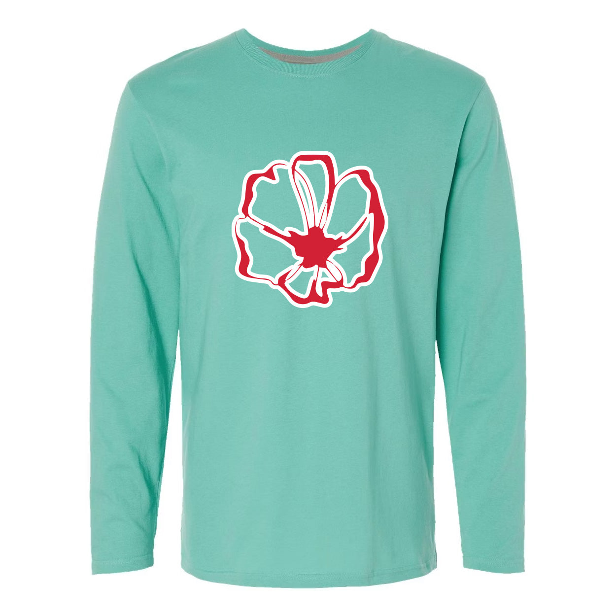 Poppy Quilt N Sew Teal Long-Sleeve T-Shirt