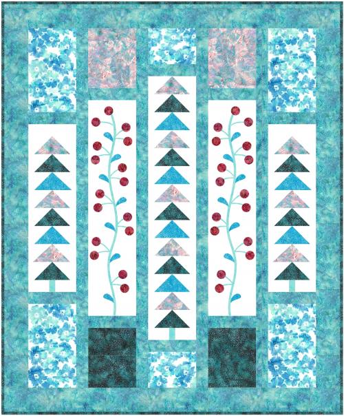 Tree Flowers Quilt Kit