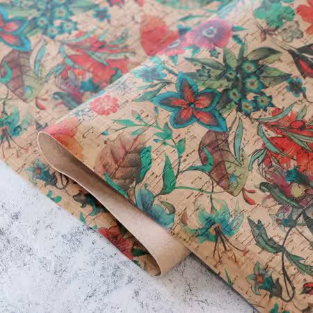 Precut Rainbow Garden Cork Fabric