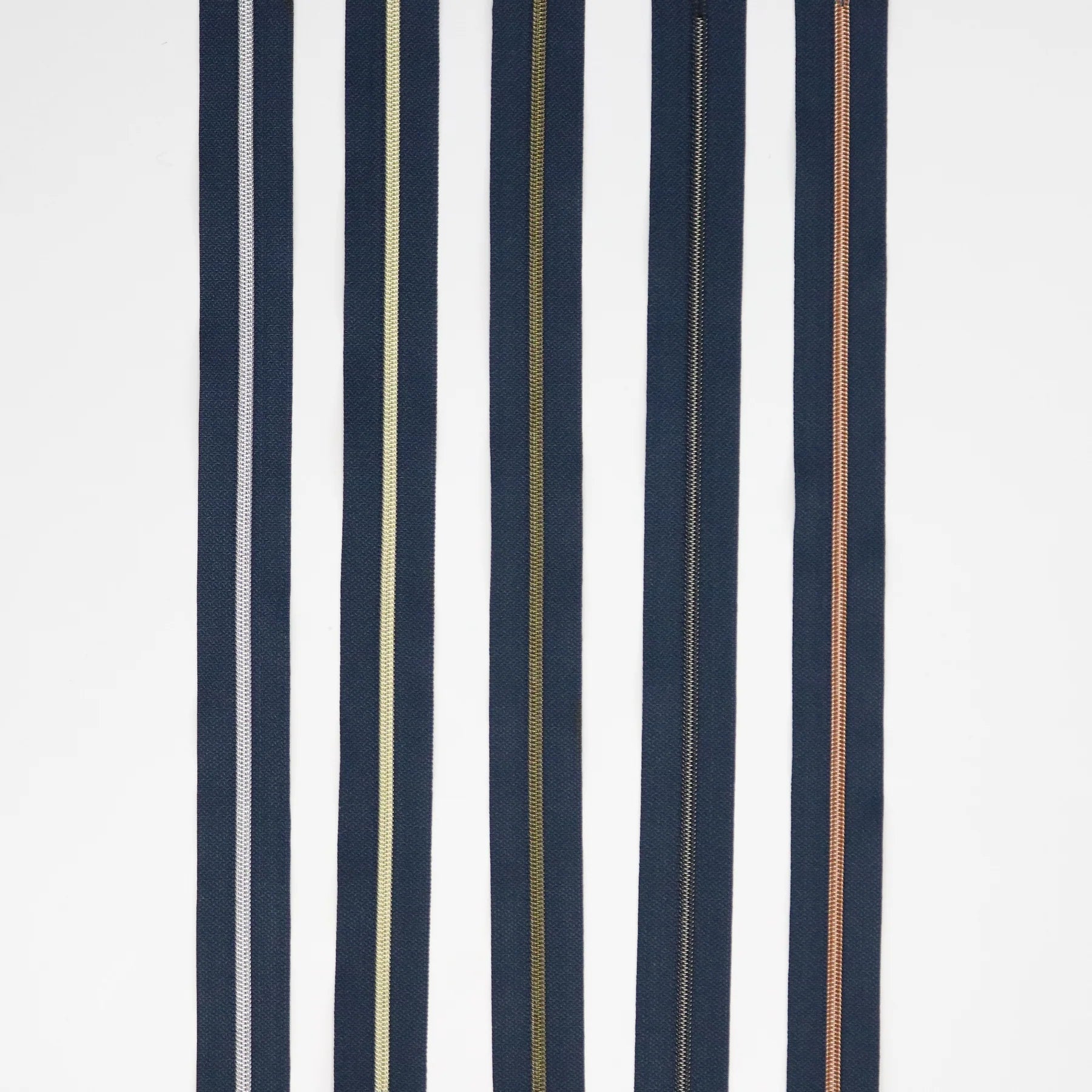 Navy Zippers By The Yard