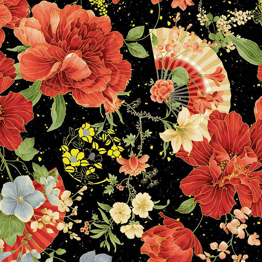 Imperial Bloom / Focal Floral in Jet