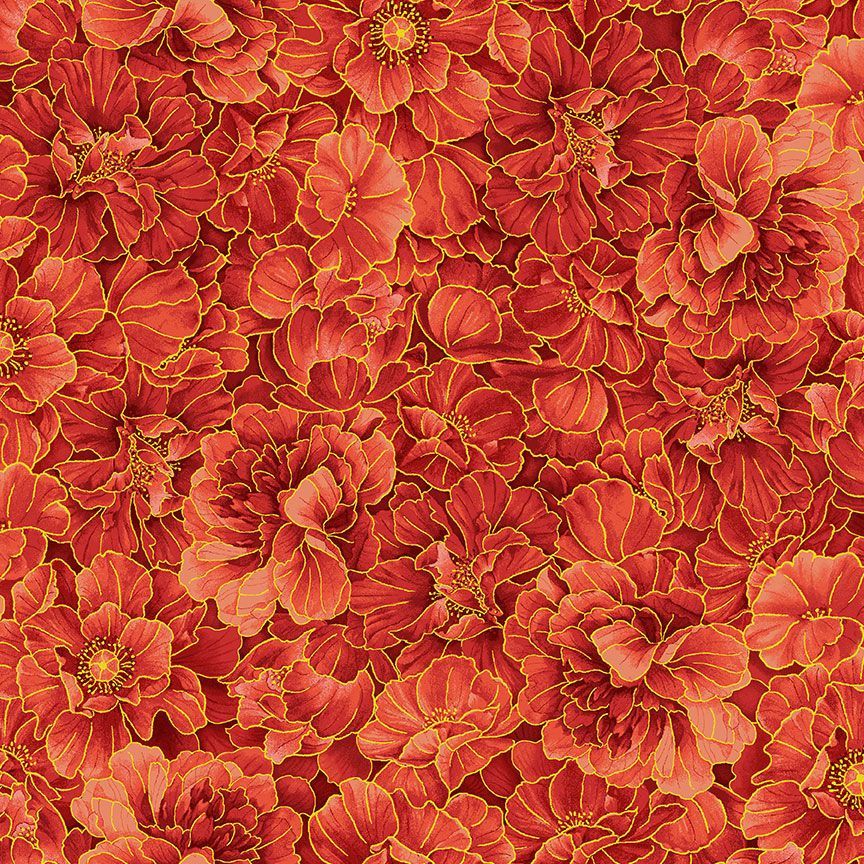 Imperial Bloom / Packed Peony in Red