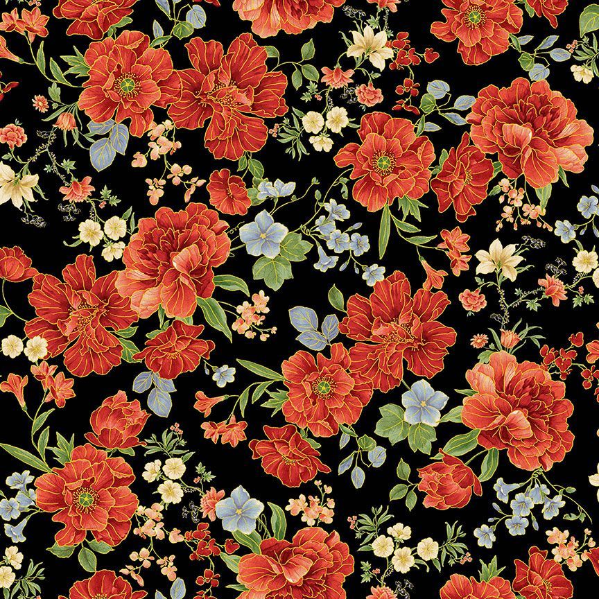 Imperial Bloom / Asian Floral in Black