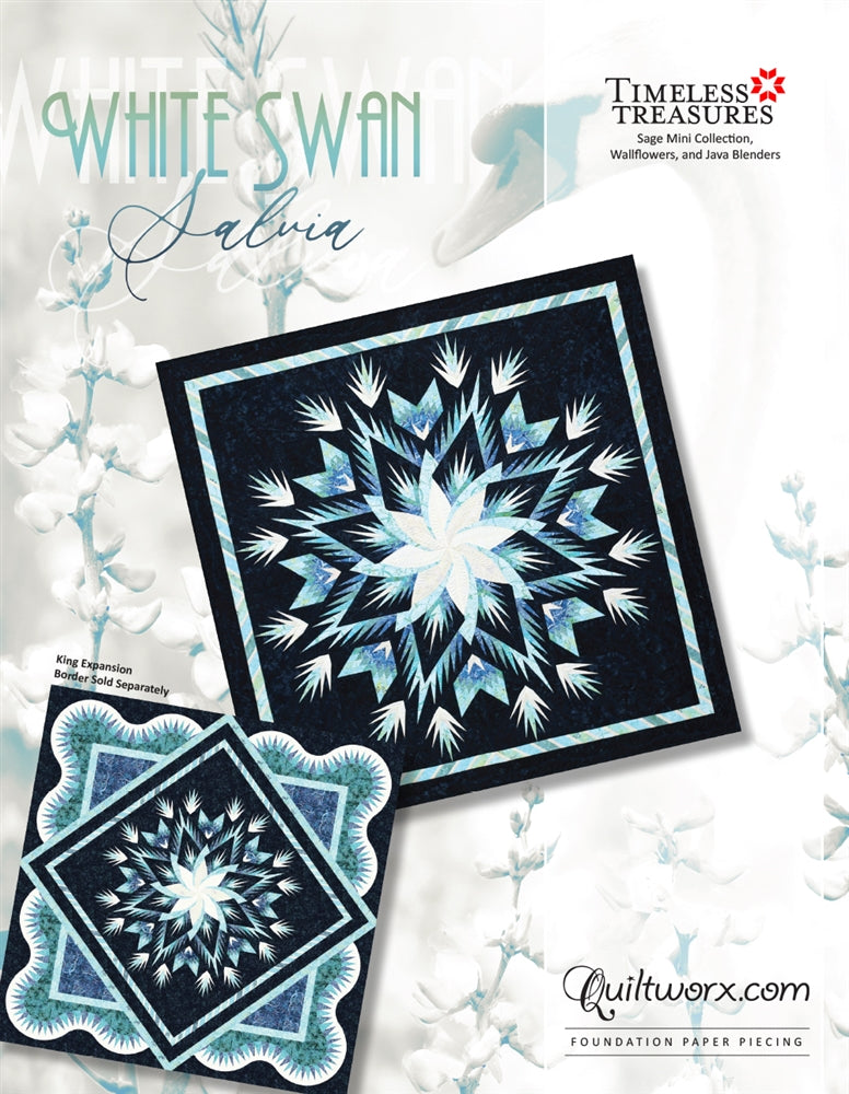 White Swan Salvia Quilt Kit