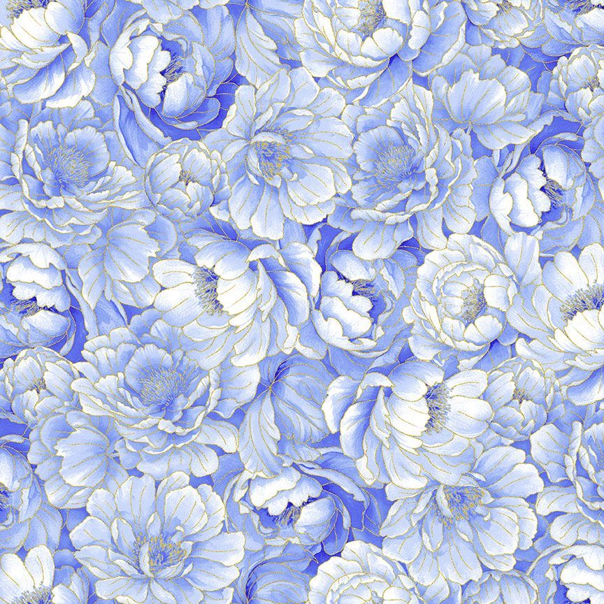 Moonlight / Floral Metallic in Blue