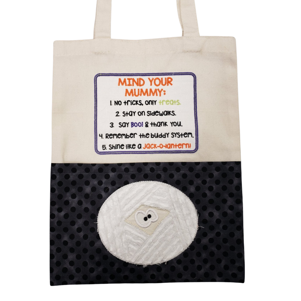 "Mind Your Mummy" Tote Bag Sample