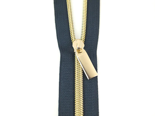 Navy Zippers By The Yard