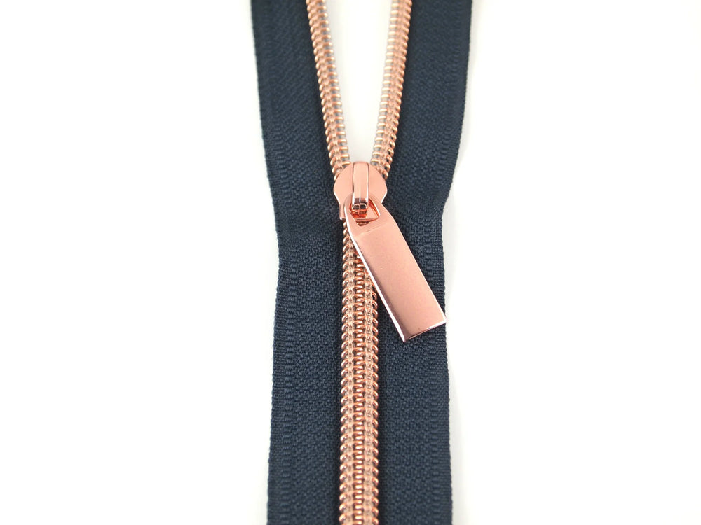 Navy Zippers By The Yard