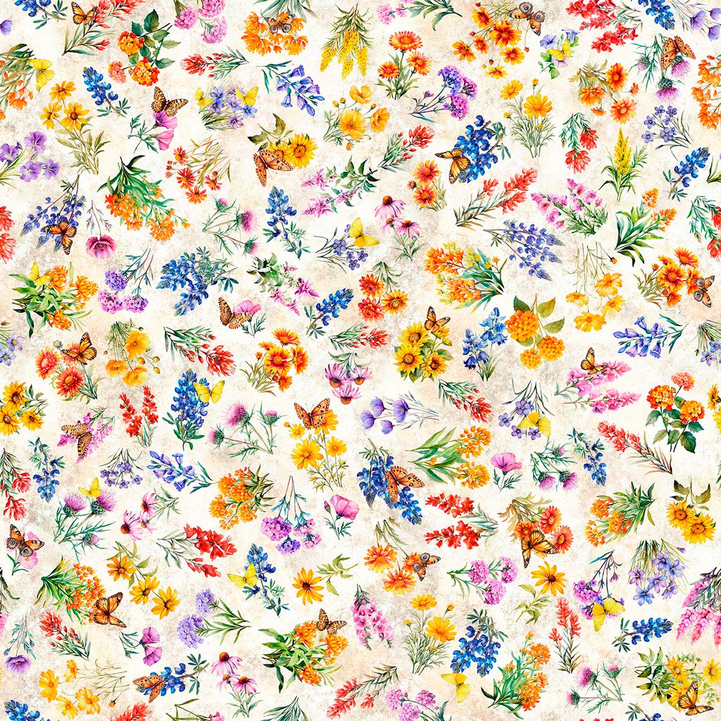 2026 All Texas Shop Hop / Texas Wildflowers in Oatmeal