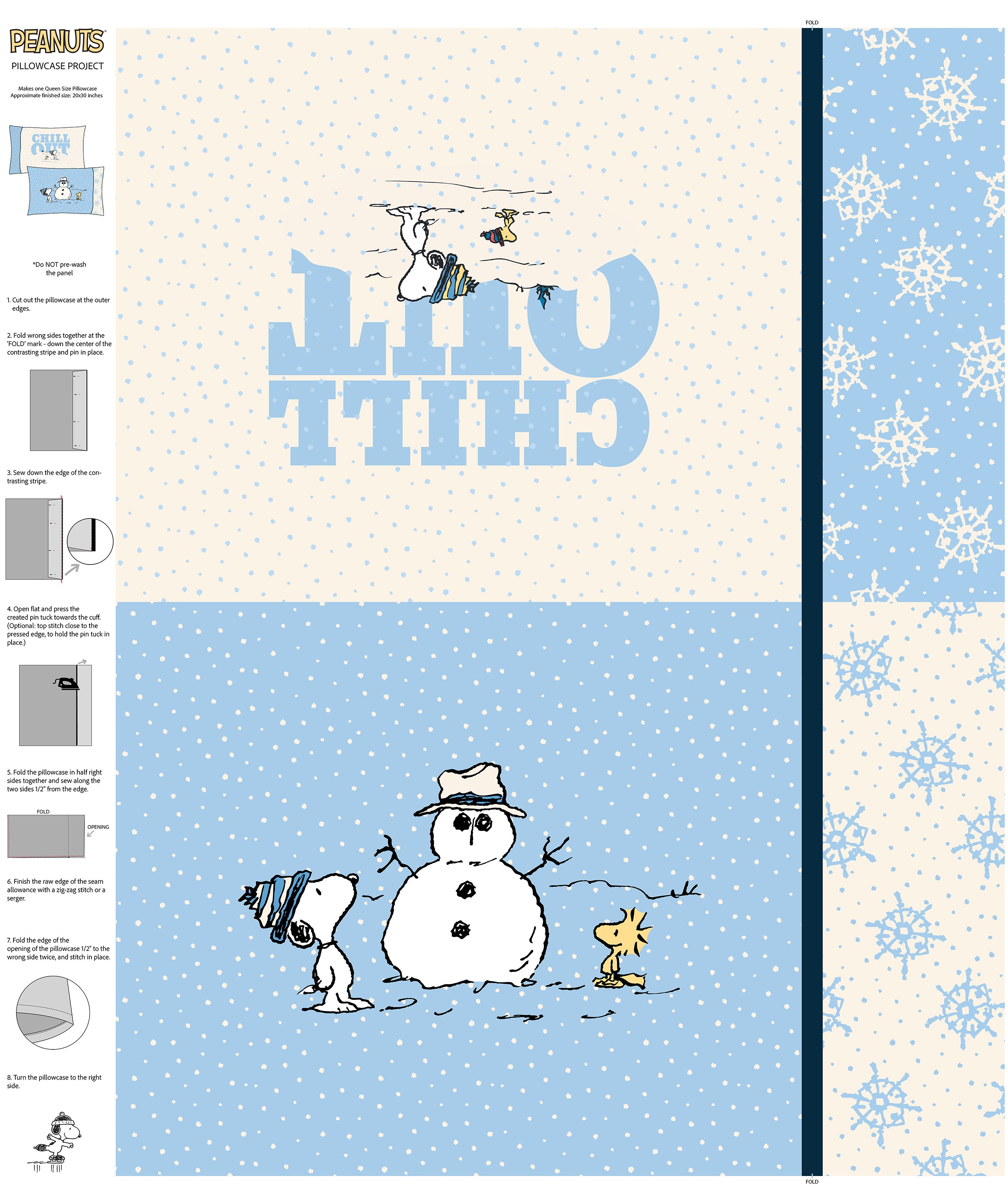 Frosty Friends Pillowcase Project Panel