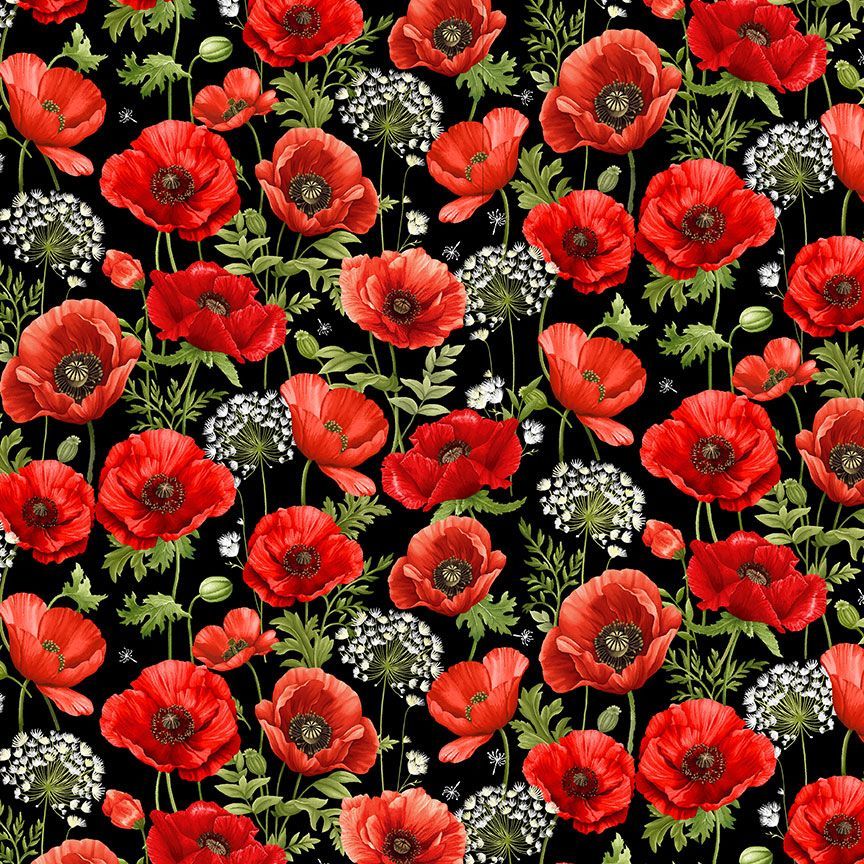 Poppy Passion / Poppy Field in Black