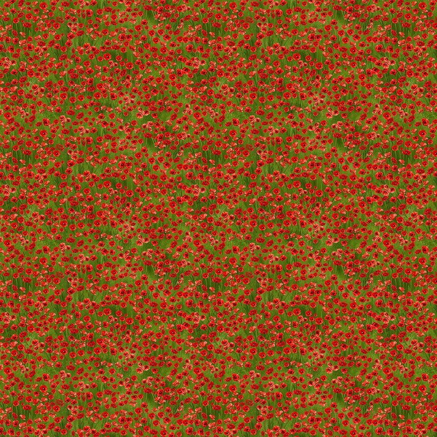Poppy Passion / Tiny Poppies in Green