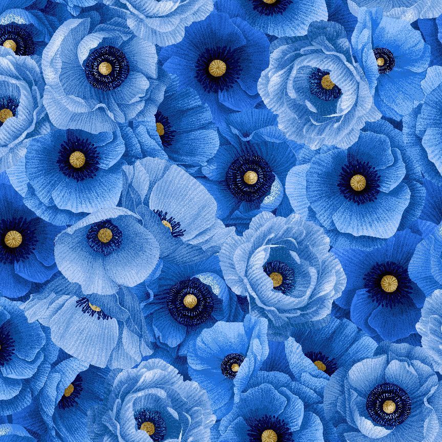 Poppy Serenade / Packed Poppies in Blue