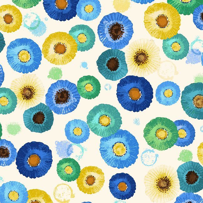Poppy Serenade / Tossed Poppies in Cream
