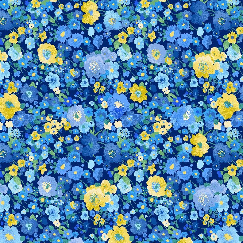 Poppy Serenade / Packed Floral in Royal