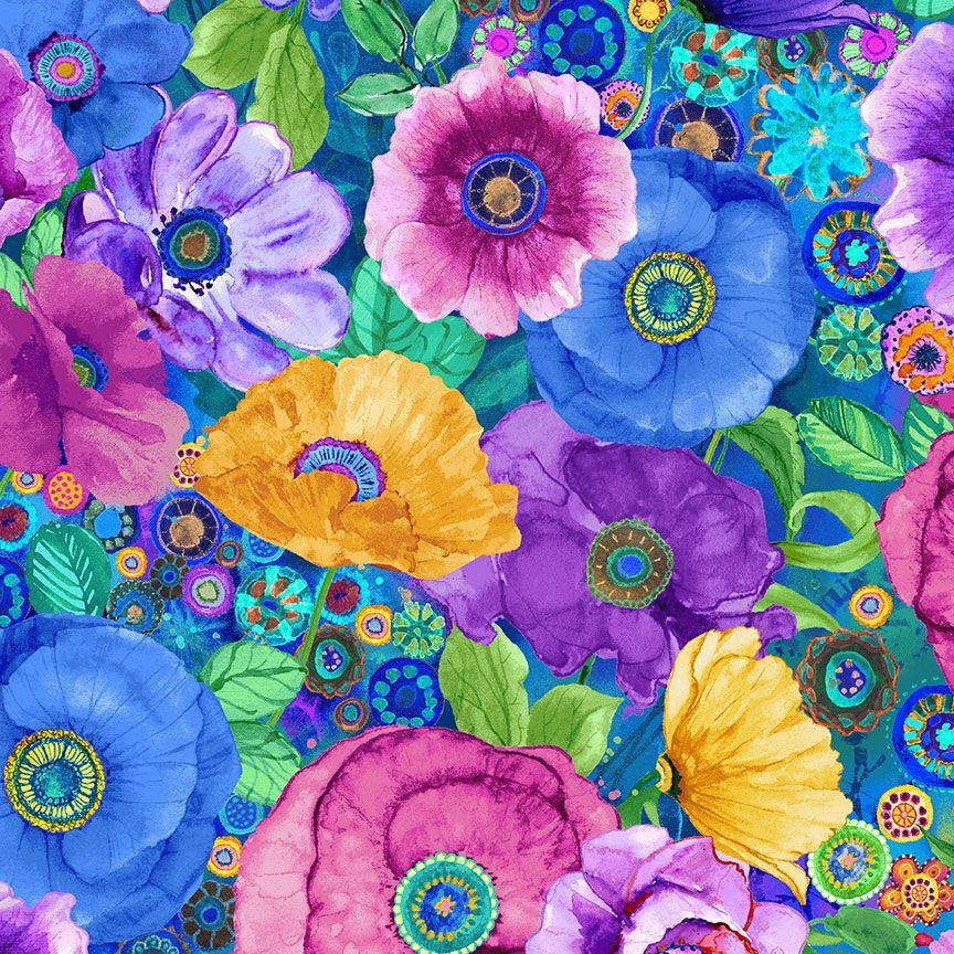 On The Bright Side / Abstract Poppy in Multi