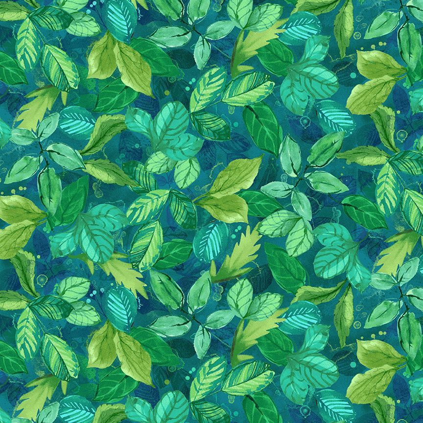 On The Bright Side / Poppy Leaves in Green