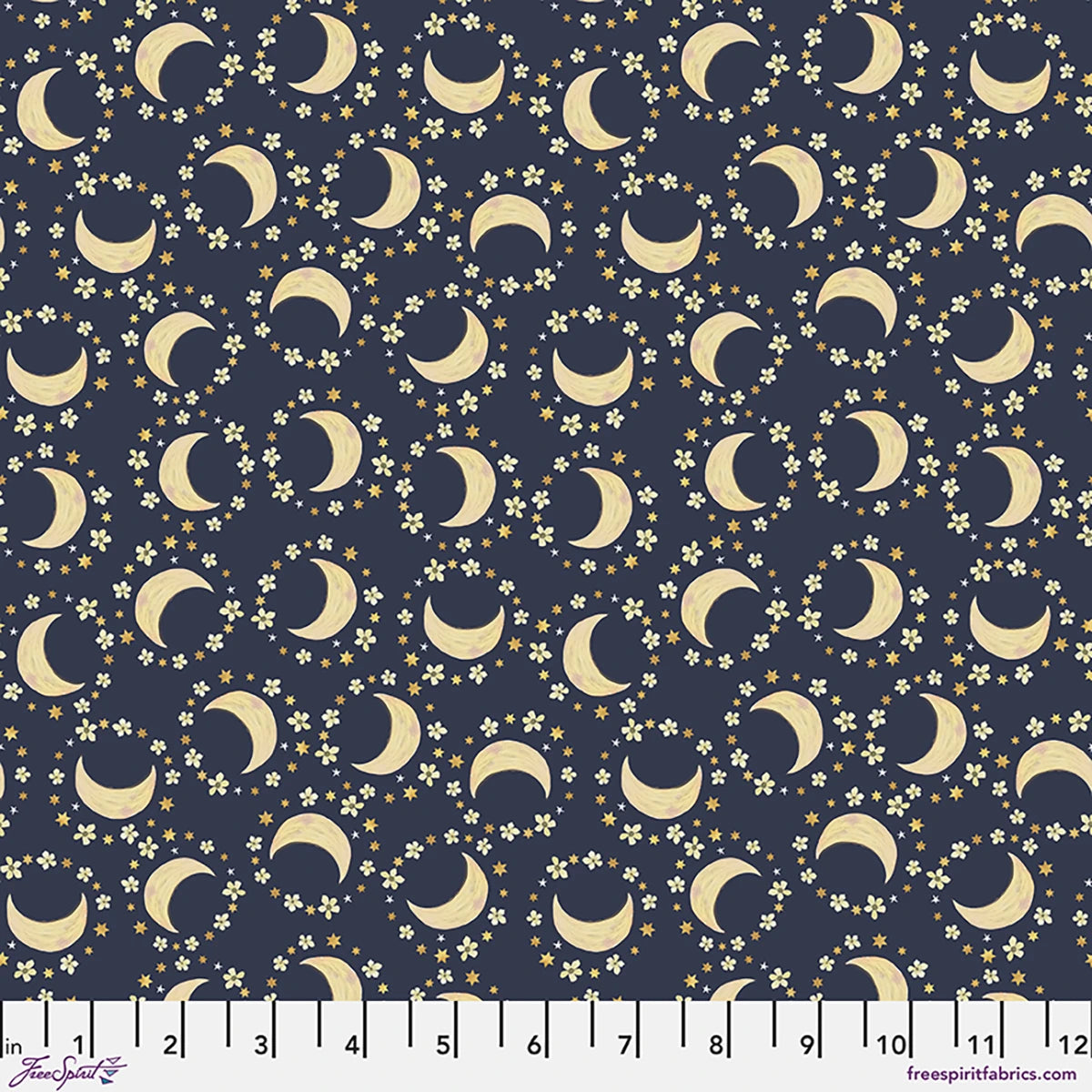 Cute Forest / Floral Moons in Navy