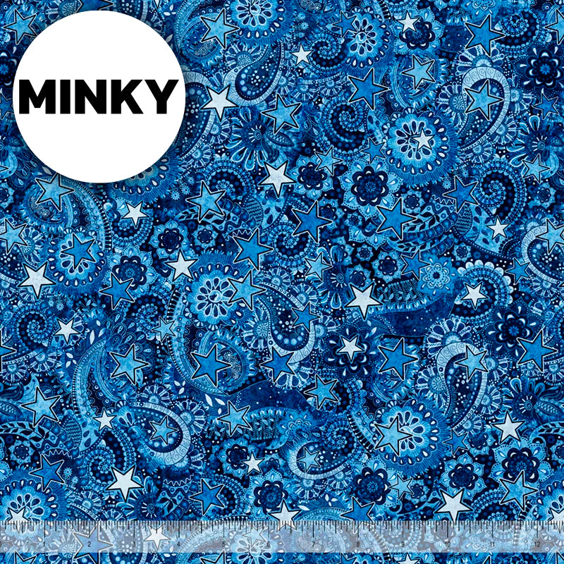 2026 All Texas Shop Hop Minky / Paisley in Indigo