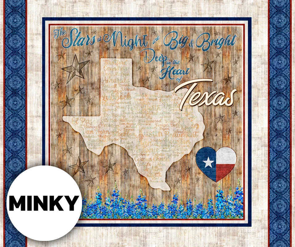 2026 All Texas Shop Hop Minky / Texas Map Panel