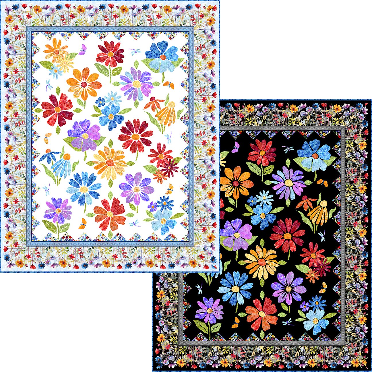 Blooming Day & Night Applique Quilt Pattern