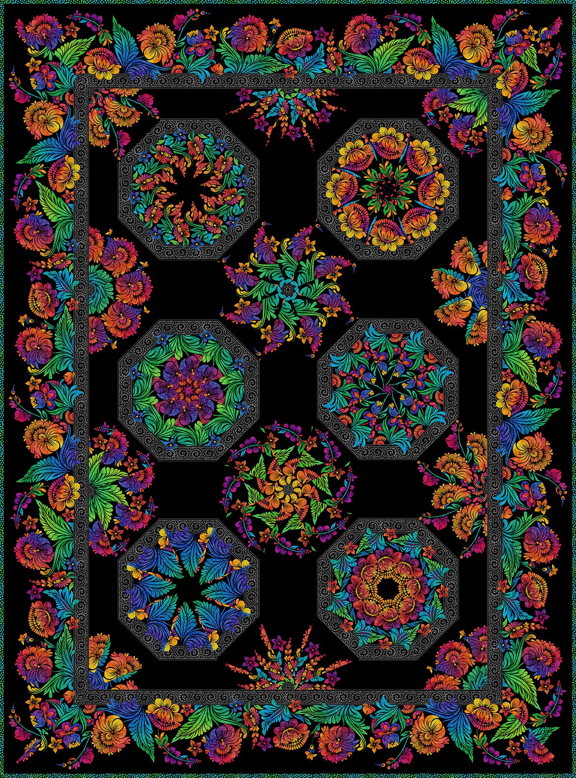 Vivid Kaleidoscope Quilt Kit