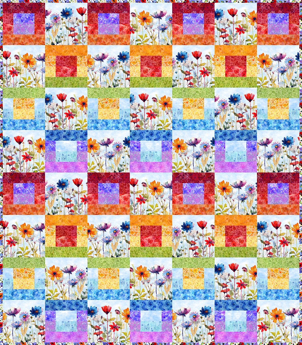 Blooming Day & Night Strip Quilt Pattern