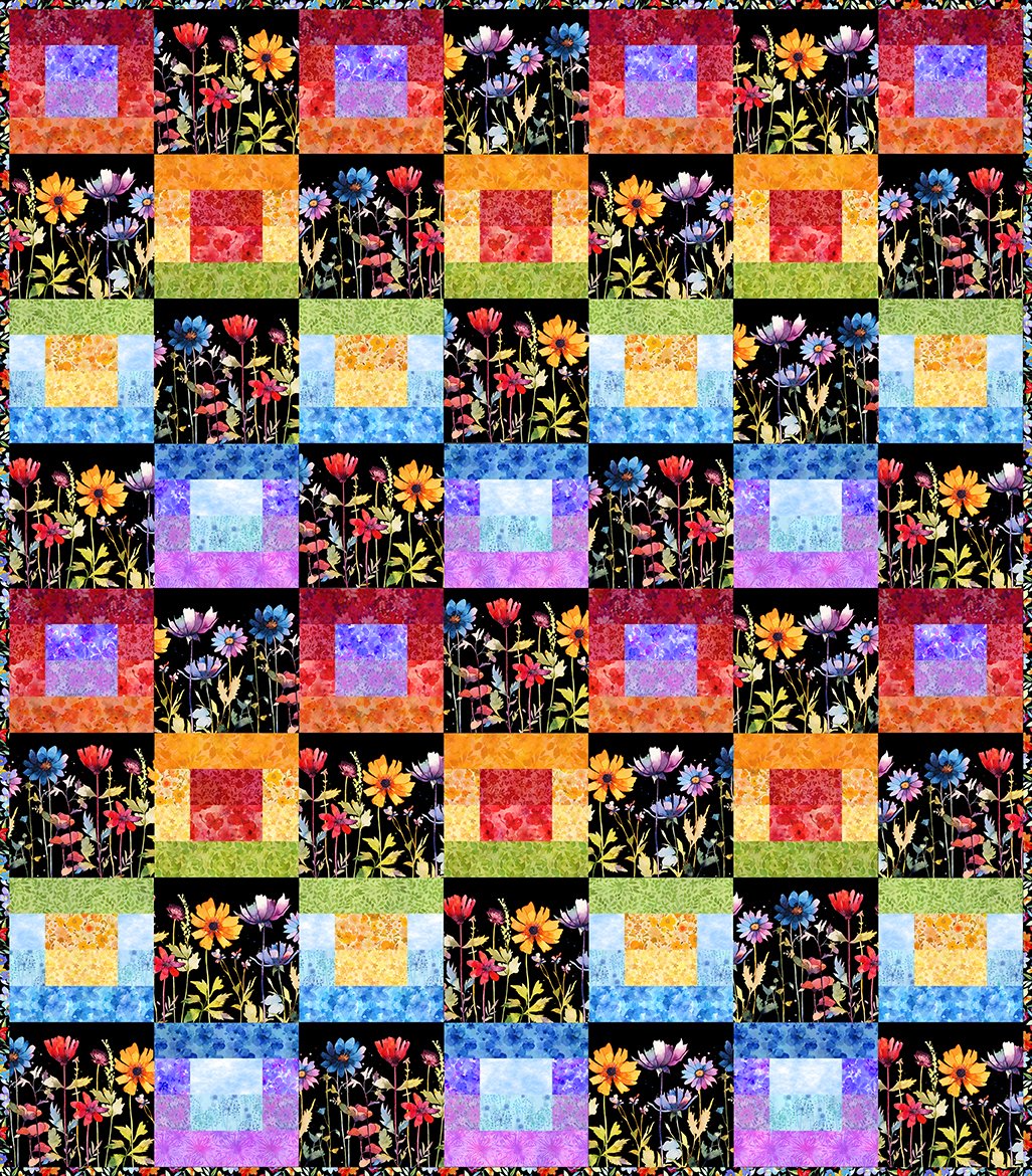 Blooming Day & Night Strip Quilt Pattern