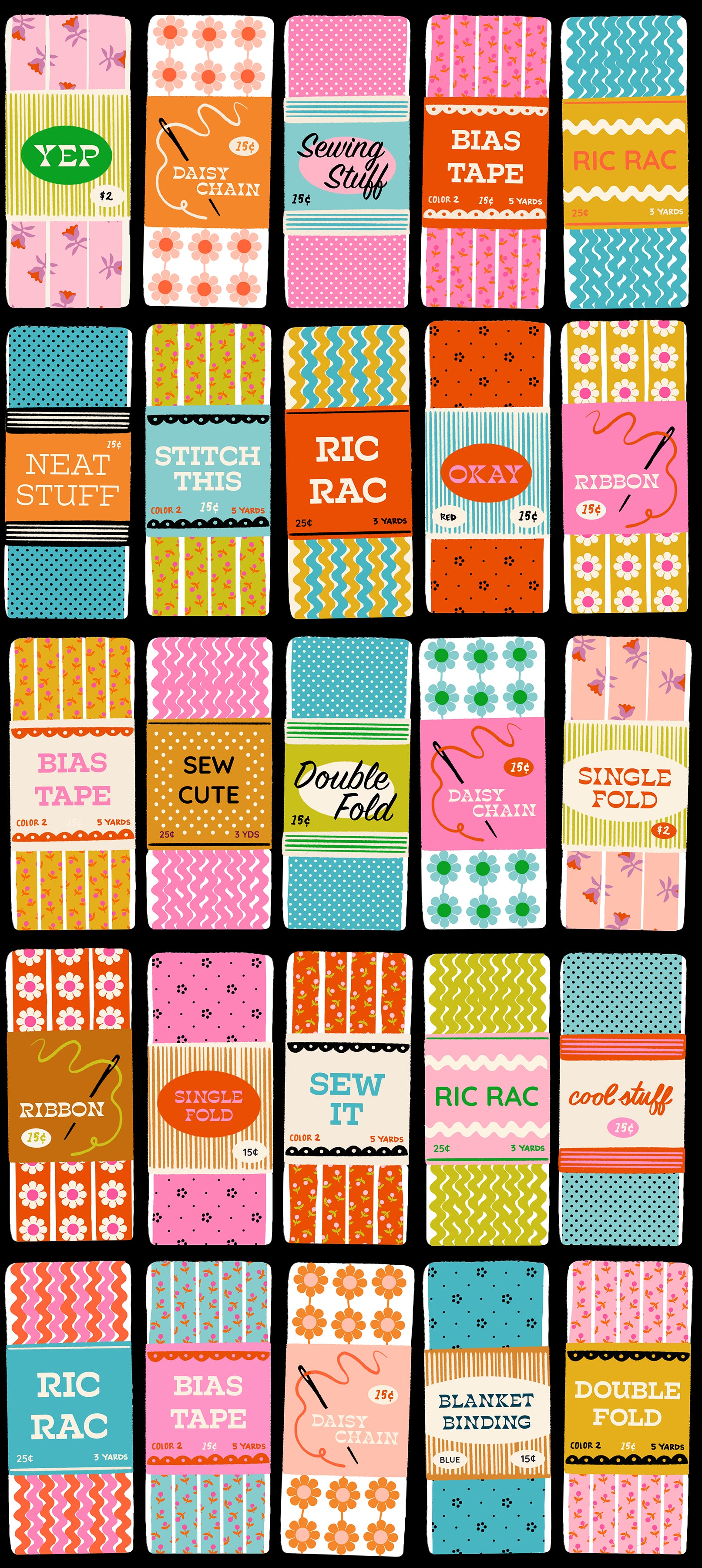 1-800-Notion / Ephemera Trims in Soft Black