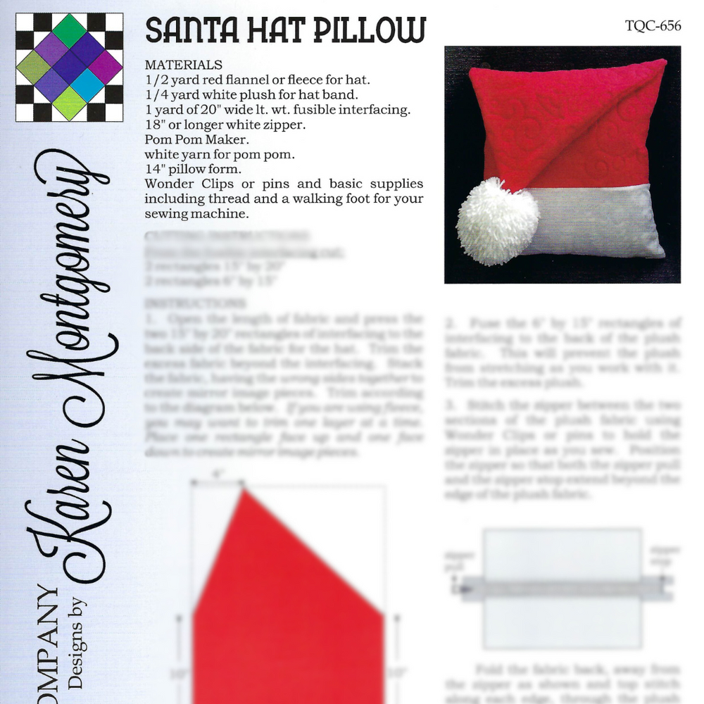 Santa Hat Pillow Project Sheet