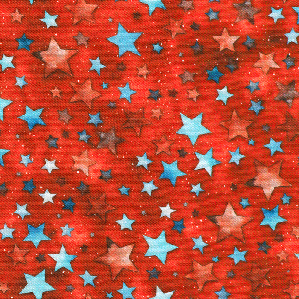 Stars & Stripes / Multicolored Stars in Red