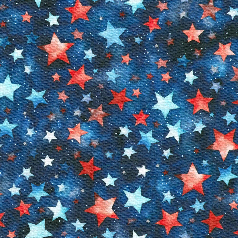 Stars & Stripes / Multicolored Stars in Blue