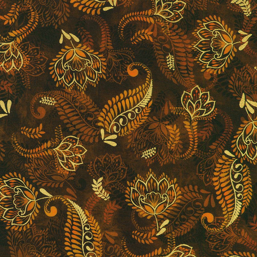Golden Feathers / Floral Mix in Redwood