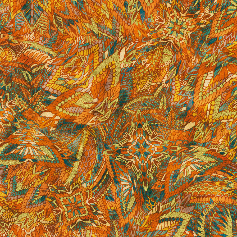 Golden Feathers / Mosaic in Saffron